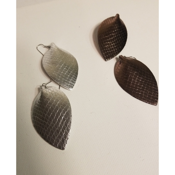 Set of Faux Leather Earrings | 2 Pairs - Picture 3 of 3